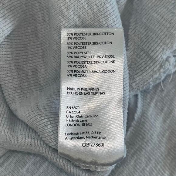 Pilcro Anthropologie Ruffled Raglan Thermal Top Cool Grey Oversized XL - Picture 12 of 14